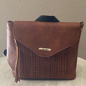 Mudd Brown Crossbody Bag with Tassel Accent